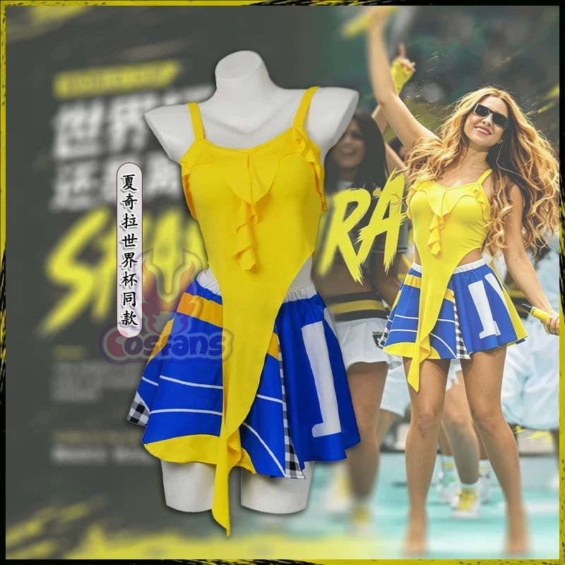 Cheerleading Pom Pom - Sexy Cheerleader Costume Crop Yellow Top