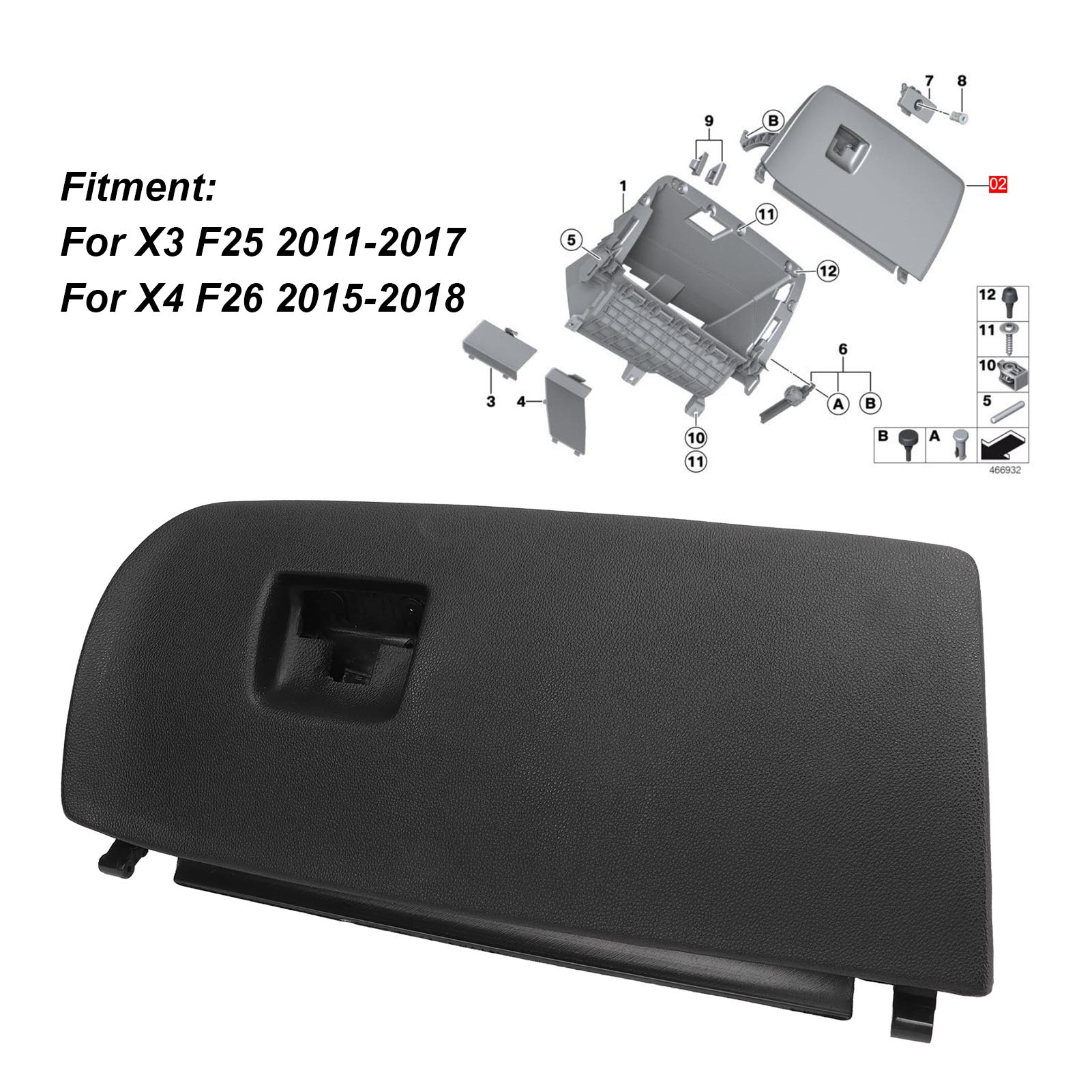Car Glove Box Lid 51166839000  - Sports Equipment Organizer Garage recension och pris