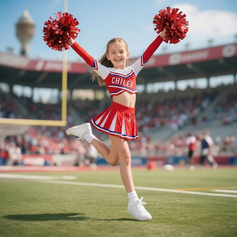 Girls Cheerleader Costume Bask - Cheerleading Pom Pom recension och pris