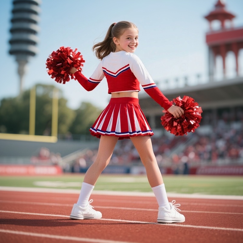Girls Cheerleader Costume Bask - Cheerleading Pom Pom recension och pris