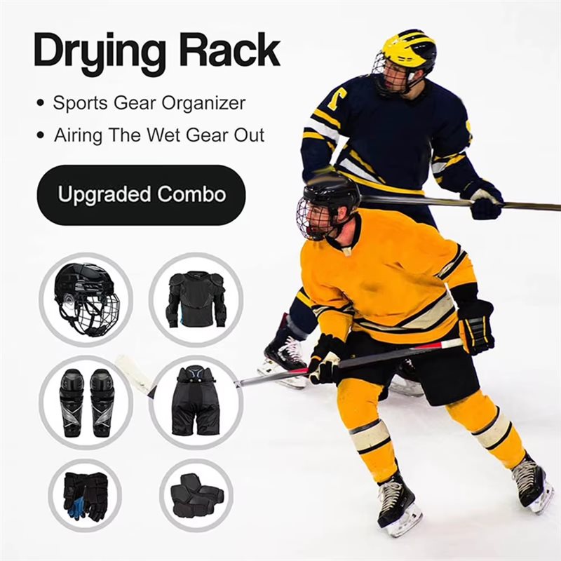 A89E-Hockey Gear Organizer Wit - Sports Equipment Drying Rack recension och pris